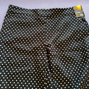 Women's palazzo pants, black polka dot, size XS